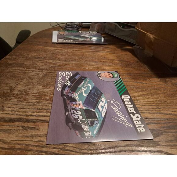 VTG 1990 Brett Bodine Quaker State Racing Driver Card NASCAR King Racing Buick - Picture 2 of 3